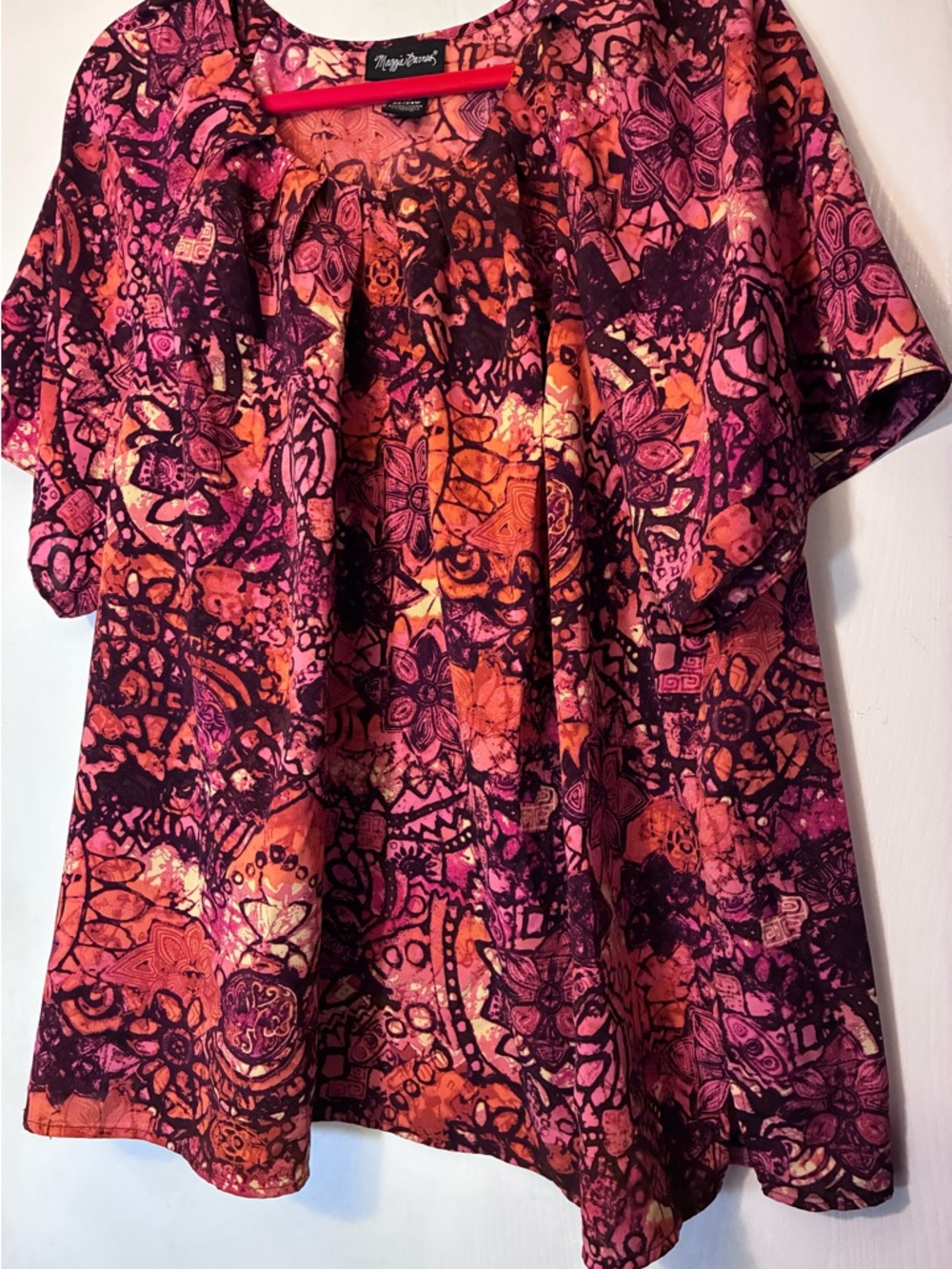 Maggie Barnes Vibrant Pink & Orange Abstract Tunic